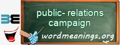 WordMeaning blackboard for public-relations campaign